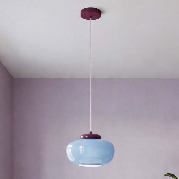 EGLO Lampa wisząca Berardelli, możliwość ściemniania, niebieski, salon / jadalnia, szkło, nowoczesny