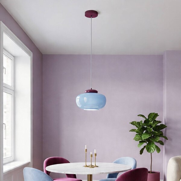 EGLO Lampa wisząca Berardelli, możliwość ściemniania, niebieski, salon / jadalnia, szkło, nowoczesny