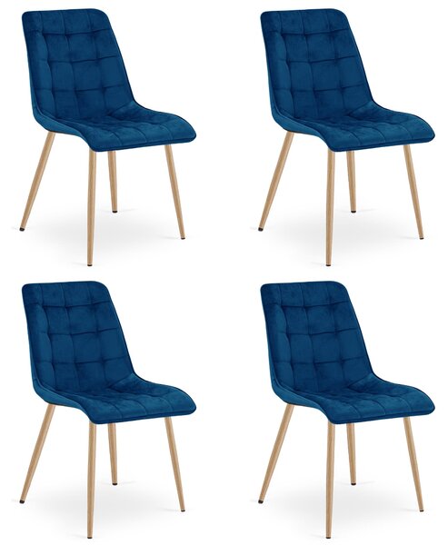 Styl I Elegancja Krzesło Split - Aksamit Granat / Nogi Dąb X 4