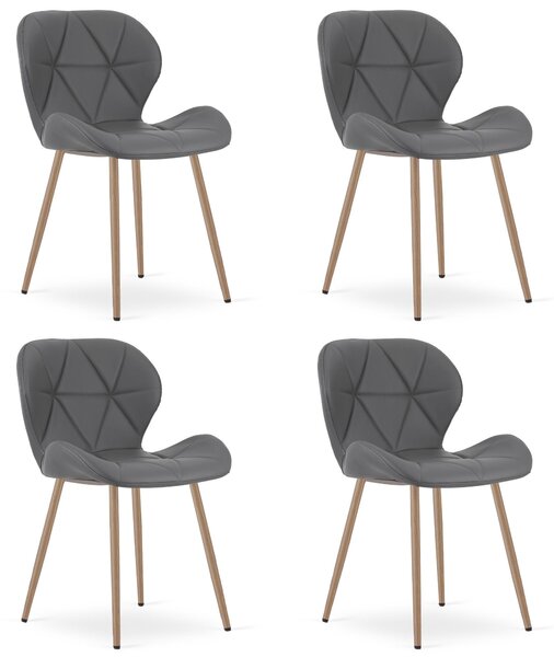 Styl I Elegancja Krzesło Mango - Szara / Nogi Dąb X 4