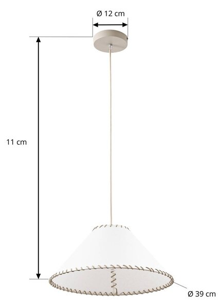 Lampa wisząca Whitt NOLA, możliwość ściemniania, kremowy / amber, salon / jadalnia, papier / lunolit / lunopal, skandynawski