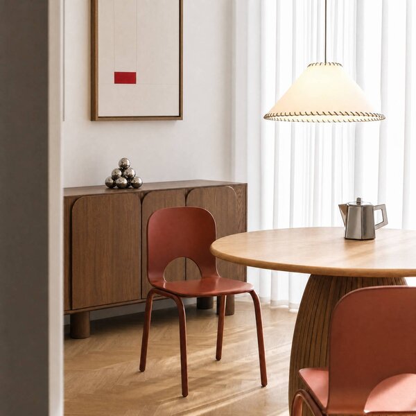 Lampa wisząca Whitt NOLA, możliwość ściemniania, kremowy / amber, salon / jadalnia, papier / lunolit / lunopal, skandynawski
