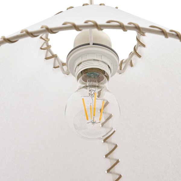 Lampa wisząca Whitt NOLA, możliwość ściemniania, kremowy / amber, salon / jadalnia, papier / lunolit / lunopal, skandynawski