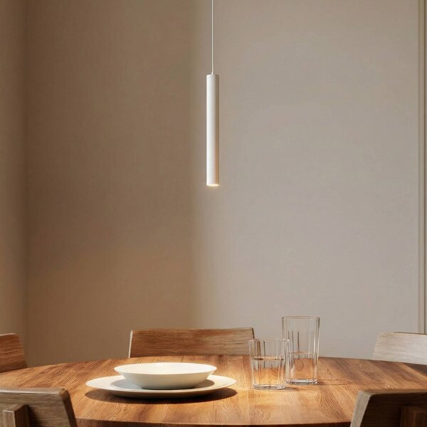 Lampa wisząca LED Lindby Lumaro, biała, 27 cm, 48 V, ściemniana Lumaro 48V Lindby, możliwość ściemniania, biały / opal, salon / jadalnia, aluminium, nowoczesny