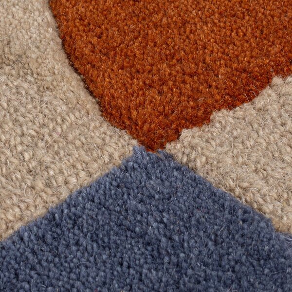 Beżowy wełniany dywan tkany ręcznie 160x230 cm Mia Scallop Frame – Flair Rugs