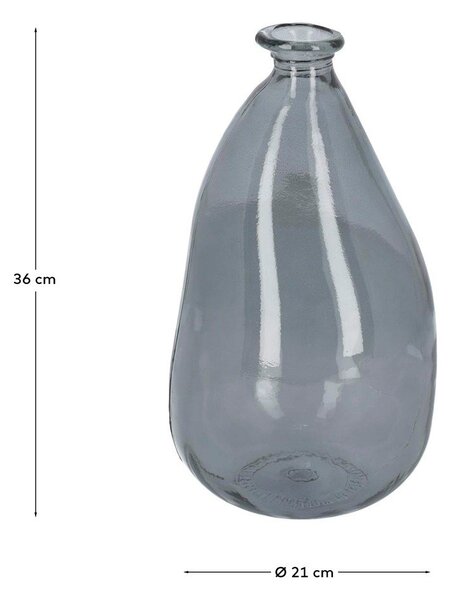 Niebieski wazon ze szkła z recyklingu (wysokość 36 cm) Brenna – Kave Home