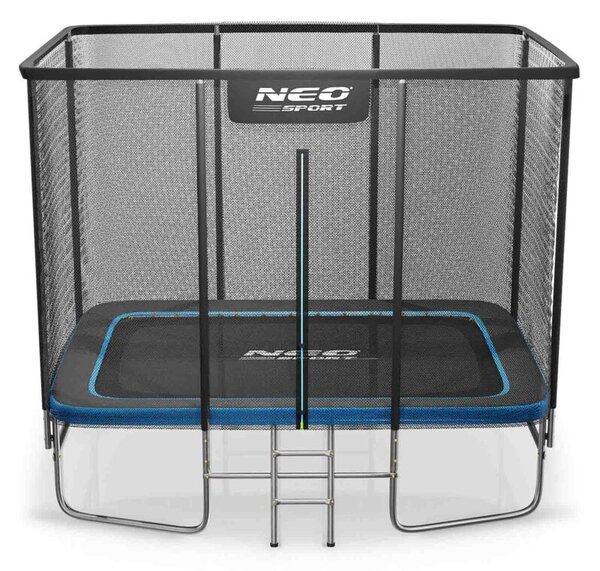Duża trampolina ogrodowa Neo-sport prostokątna 305x213cm 10x7ft dla dzieci bezpieczna