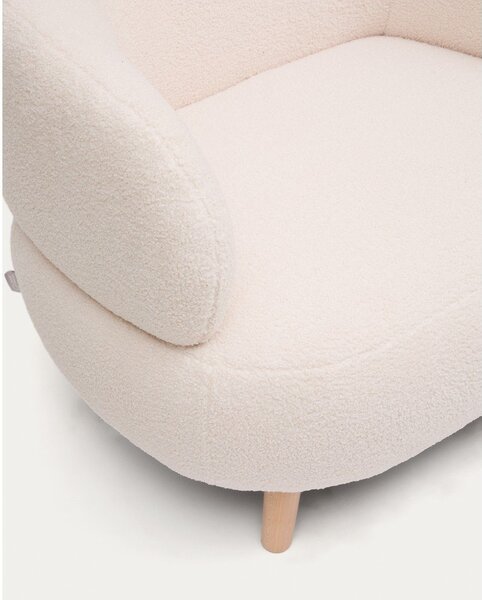 Beżowy fotel z materiału bouclé Luisa – Kave Home