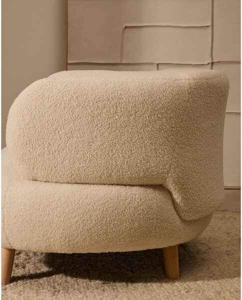 Beżowy fotel z materiału bouclé Luisa – Kave Home