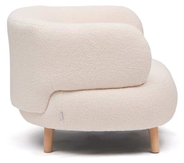 Beżowy fotel z materiału bouclé Luisa – Kave Home