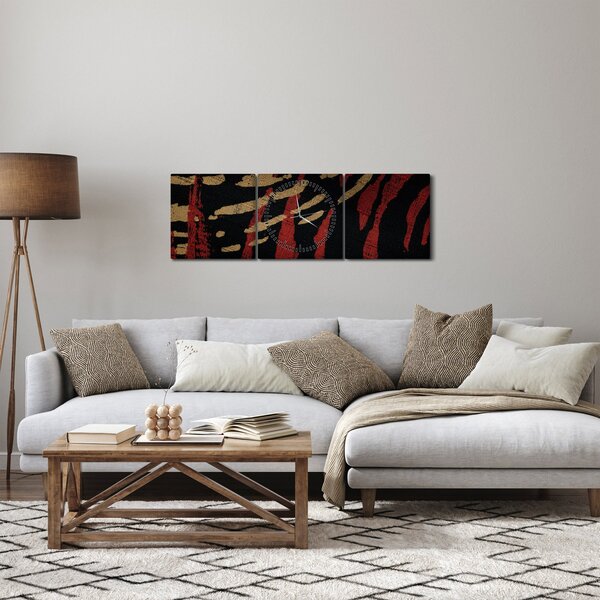 Obraz abstrakcji (z zegarem) (90x30 cm)