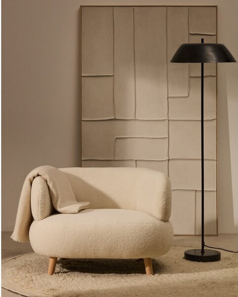 Beżowy fotel z materiału bouclé Luisa – Kave Home
