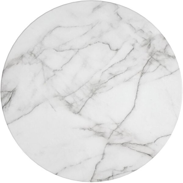 Okrągły stolik w biało-złotym kolorze w dekorze marmuru ø 79 cm Gwyneth – CosmoLiving by Cosmopolitan