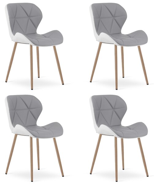 Styl I Elegancja Krzesło Mango - Szaro-Biały / Nogi Dąb X 4