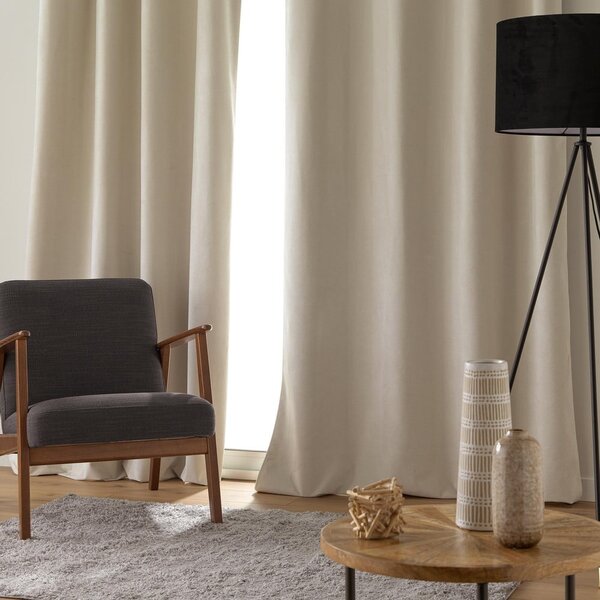 Beżowa aksamitna zasłona 140x260 cm Olympe – douceur d'intérieur