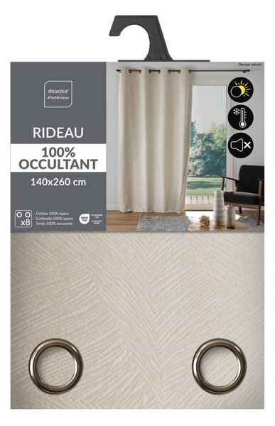 Beżowa aksamitna zasłona 140x260 cm Olympe – douceur d'intérieur