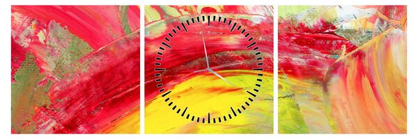 Obraz abstrakcji - malarstwo (z zegarem) (90x30 cm)