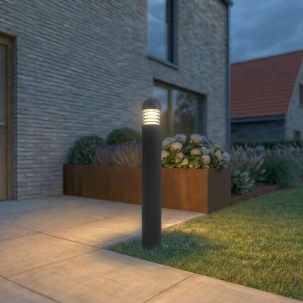 Zewnętrzna Lampa Lucande, Skagena, czarny, taras, aluminium, nowoczesny