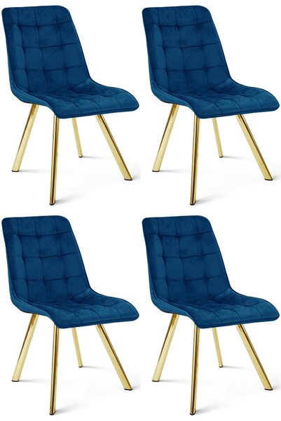 Styl I Elegancja Krzesło Cieza - Aksamit Granat / Nogi Złote X 4