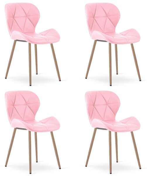 Styl I Elegancja Krzesło Mango - Róż / Nogi Dąb X 4