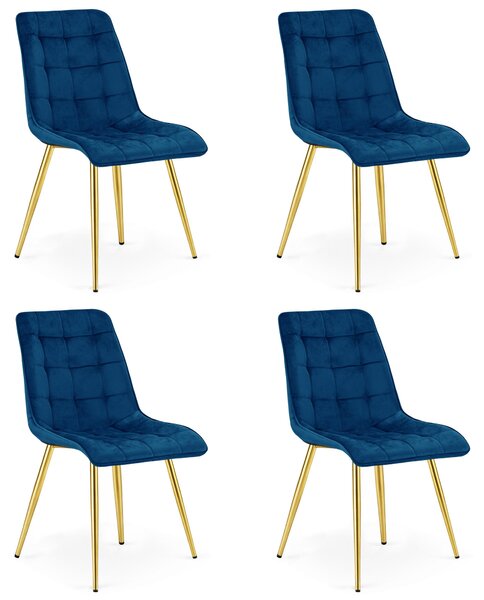 Styl I Elegancja Krzesło Split - Aksamit Granat / Nogi Złote X 4