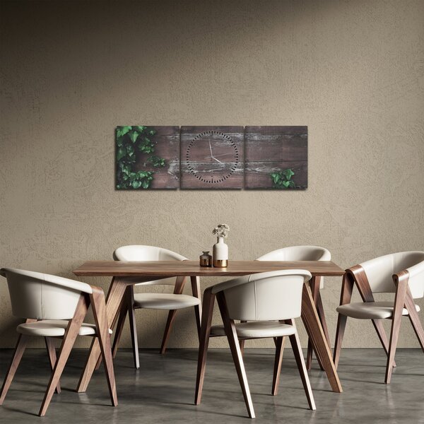 Obraz - Bluszcz (z zegarem) (90x30 cm)