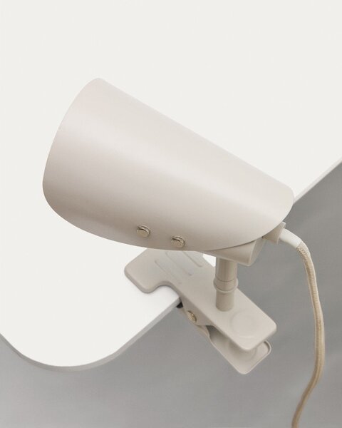Jasnoszara metalowa lampa stołowa z klipsem (wysokość 16 cm) Jula – Kave Home