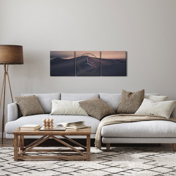 Obraz - Wydmy piaskowe (z zegarem) (90x30 cm)