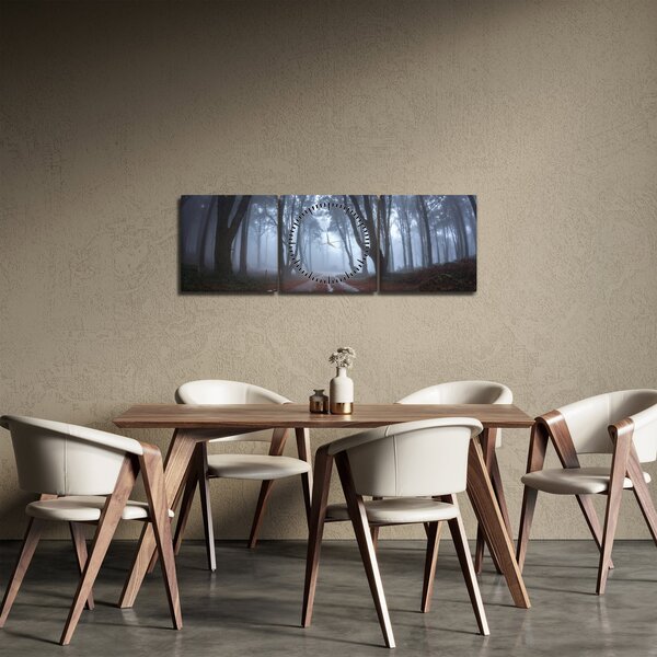 Obraz - W deszczowy dzień (z zegarem) (90x30 cm)