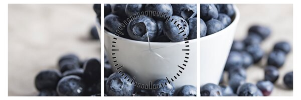 Obraz - Jagody (z zegarem) (90x30 cm)