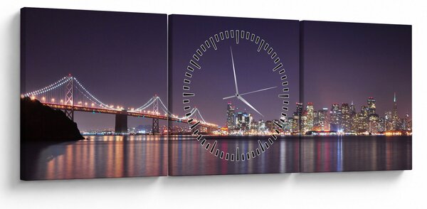 Obraz przedstawiający San Francisco, Kalifornia (z zegarem) (90x30 cm)