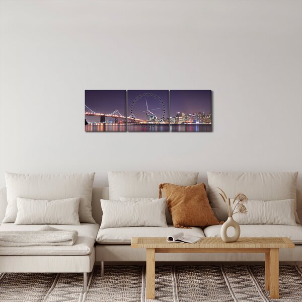 Obraz przedstawiający San Francisco, Kalifornia (z zegarem) (90x30 cm)