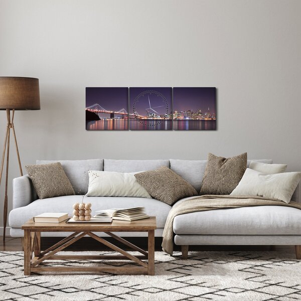 Obraz przedstawiający San Francisco, Kalifornia (z zegarem) (90x30 cm)