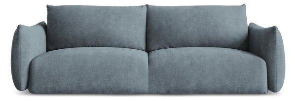 Niebieska rozkładana sofa z tkaniny szenilowej 230 cm Leila – Makamii