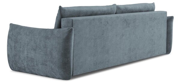 Niebieska rozkładana sofa z tkaniny szenilowej 230 cm Leila – Makamii