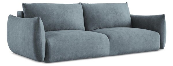 Niebieska rozkładana sofa z tkaniny szenilowej 230 cm Leila – Makamii