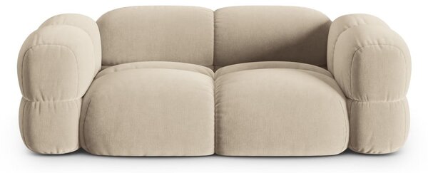 Beżowa aksamitna sofa 210 cm Loretto – Cosmopolitan Design
