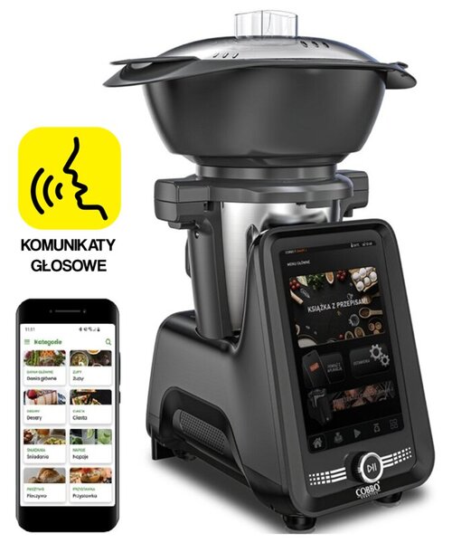 Robot wielofunkcyjny COBBO 7 Smart-I 1700W z wbudowaną wagą i funkcją gotowania + wbudowany głosowy asystent gotowania