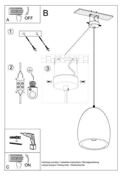 Biała lampa wisząca z ceramicznym kloszem ø 30 cm Fonsie – Sollux