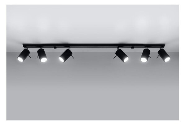 Czarna lampa sufitowa Sollux Etna 6L