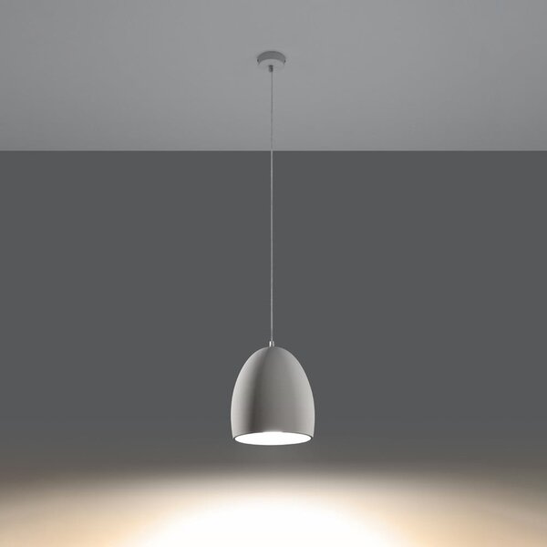 Biała lampa wisząca z ceramicznym kloszem ø 30 cm Fonsie – Sollux