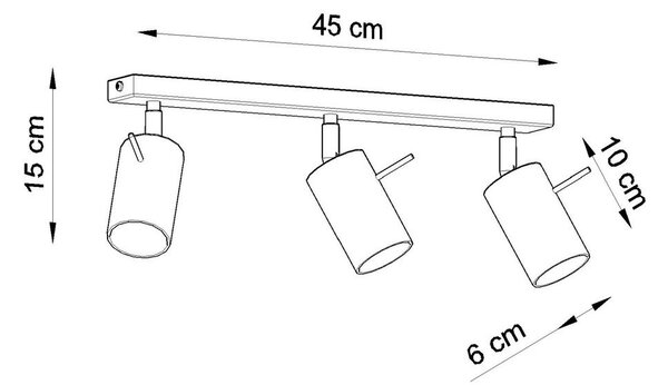 Czarna lampa sufitowa Sollux Ethna