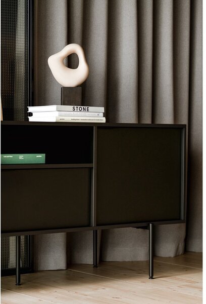 Czarna szafka pod TV 180x79x50 cm Bau – noo.ma