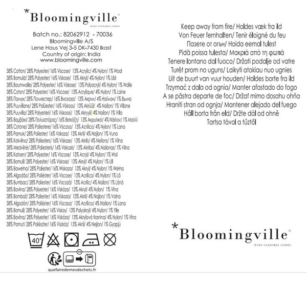 Brązowy koc z bawełny z recyklingu 130x160 cm Eydis – Bloomingville
