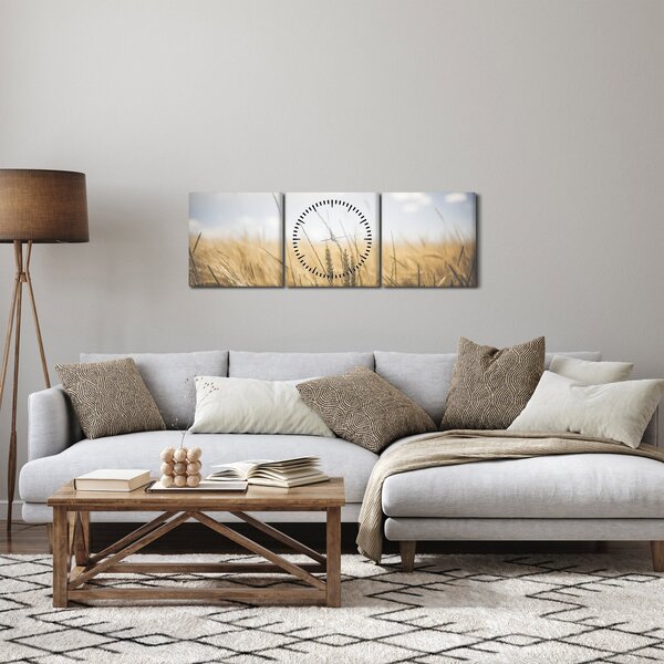 Obraz ziarna (z zegarem) (90x30 cm)