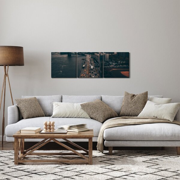 Obraz Manhattanu (z zegarem) (90x30 cm)