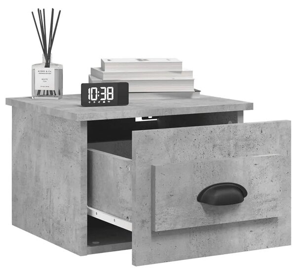 Wisząca szafka nocna z szufladą szary beton T3-D11