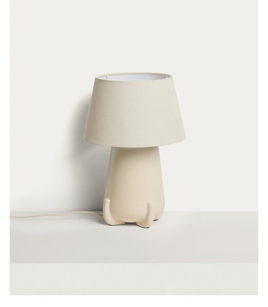 Beżowa/w kolorze kości słoniowej lampa stołowa ceramiczna (wysokość 45,5 cm) Odra – Kave Home