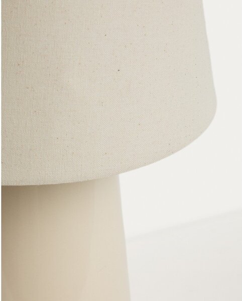 Beżowa/w kolorze kości słoniowej lampa stołowa ceramiczna (wysokość 45,5 cm) Odra – Kave Home
