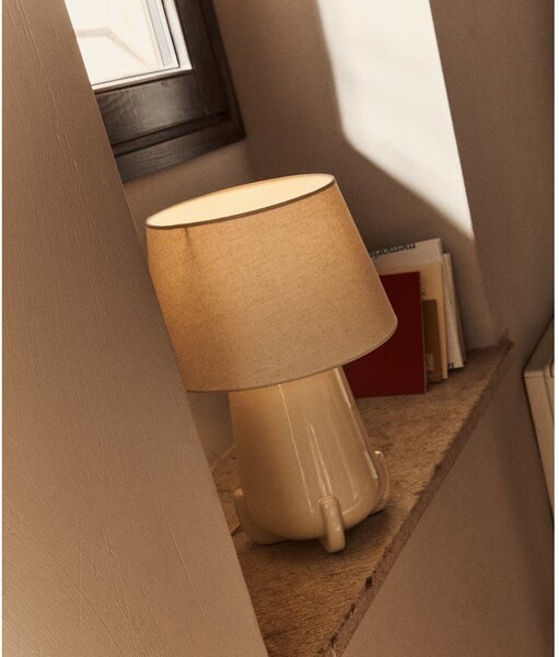Beżowa/w kolorze kości słoniowej lampa stołowa ceramiczna (wysokość 45,5 cm) Odra – Kave Home